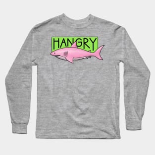 Hangry Shark Pink Long Sleeve T-Shirt